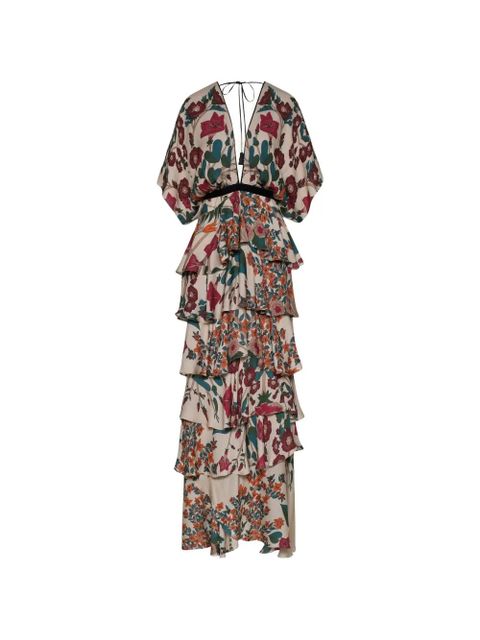 Johanna Ortiz Ancestral floral-pattern maxi dress - Neutrals - zdjęcie produktu nr 1