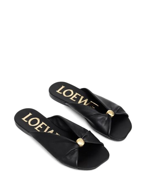 LOEWE leather flat sandals - Black - zdjęcie produktu nr 2