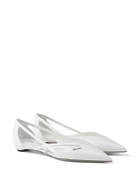 Prada leather cut-out ballerina shoes - White - zdjęcie produktu nr 2