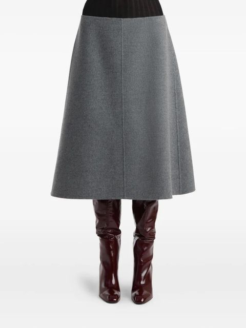 KHAITE wool A-line skirt - Grey - zdjęcie produktu nr 1