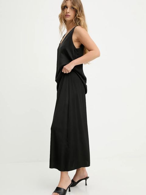 Answear.LAB spódnica kolor czarny midi rozkloszowana