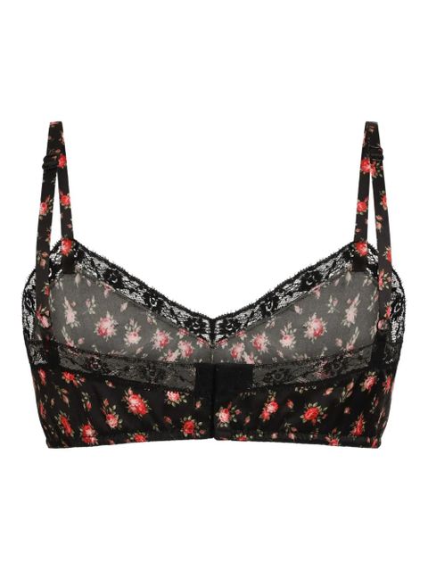 Dolce & Gabbana floral-print lace bra - Black - zdjęcie produktu nr 2