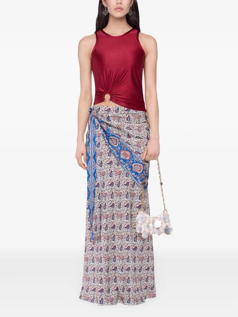 Rabanne paisley-print wrap skirt - Blue