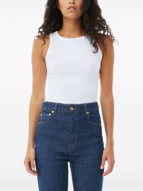 GANNI ribbed tank top - White