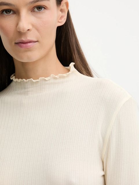 Marc O'Polo longsleeve kolor beżowy z półgolfem 5000007536