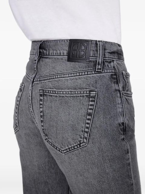 ANINE BING Kate washed-effect jeans - Grey