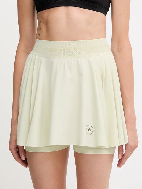 adidas by Stella McCartney spódnica sportowa kolor beżowy mini rozkloszowana JW4573 - zdjęcie produktu nr 1