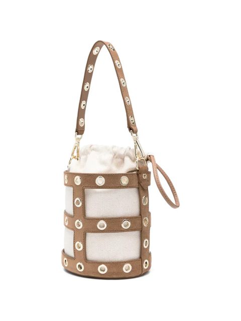 Maje eyelet bucket bag - Neutrals