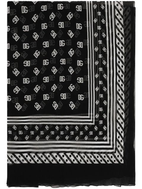 Dolce & Gabbana DNA logo-print silk scarf - Black - zdjęcie produktu nr 1