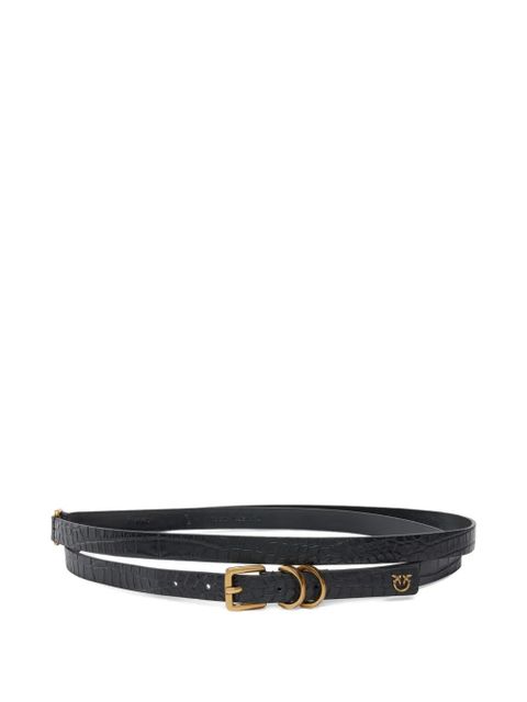 PINKO Ballestas croc-embossed buckle belt - Black - zdjęcie produktu nr 1
