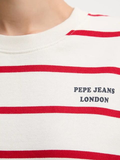 Pepe Jeans bluza bawełniana damska kolor beżowy wzorzysta PL5800020