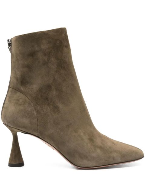 Aquazzura 75mm Amore suede ankle boots - Green - zdjęcie produktu nr 1