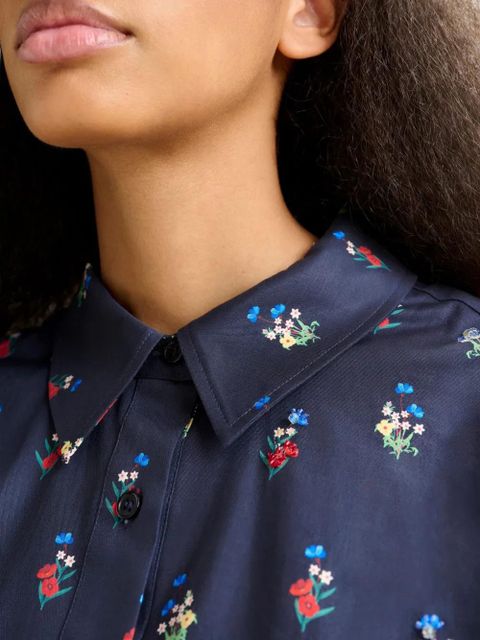 Essentiel Antwerp floral-print beaded shirt - Blue