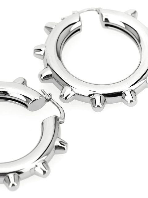 Jil Sander spike-embellished hoop earrings - Silver