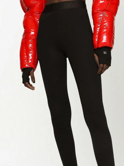 Dolce & Gabbana Technical jersey leggings with branded elastic - Black