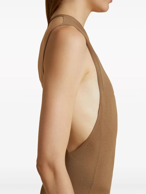 KHAITE Terri V-neck maxi dress - Brown