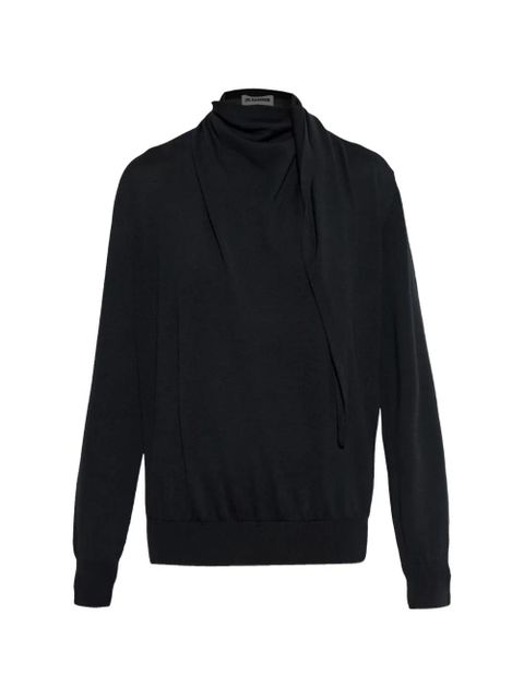 Jil Sander roll-neck draped sweater - Black - zdjęcie produktu nr 1