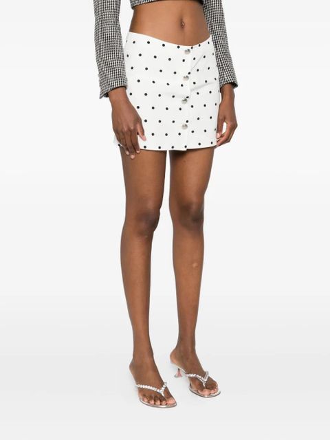 Alessandra Rich polka dot-print miniskirt - White - zdjęcie produktu nr 2