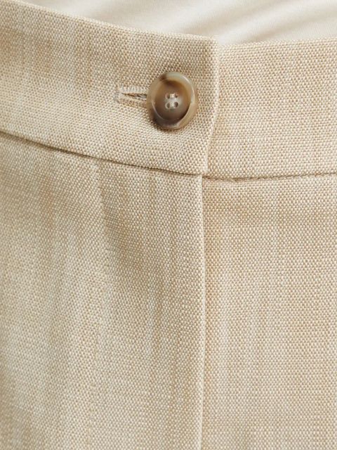 Pinko szorty damskie kolor beżowy gładkie high waist 104702 A2EJ