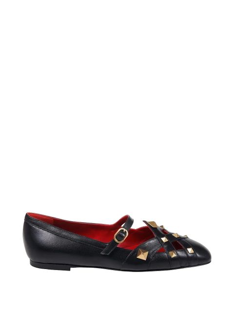 Valentino Garavani studded strappy ballet flats - Black - zdjęcie produktu nr 1