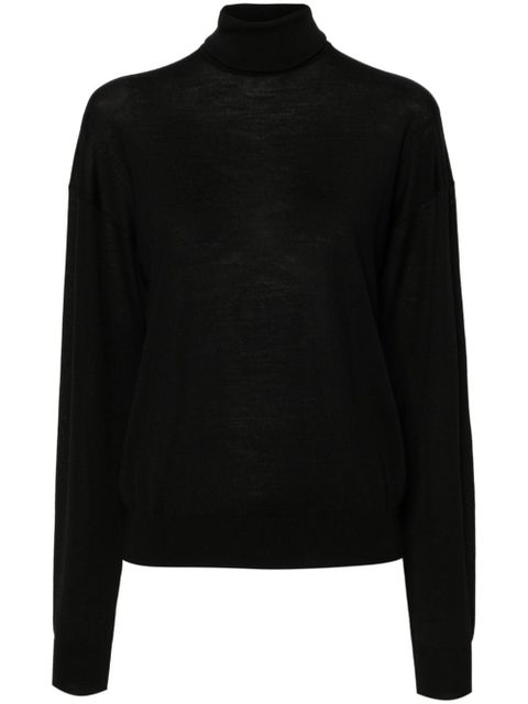 Saint Laurent high-neck wool jumper - Black