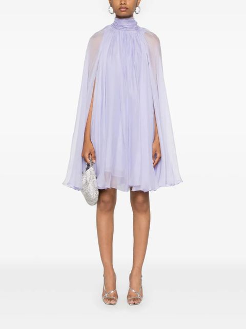 MANURÍ layered silk cocktail dress - Purple - zdjęcie produktu nr 2