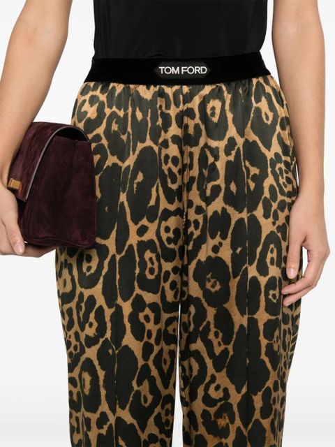 TOM FORD Silk Leopard Pants - Brown