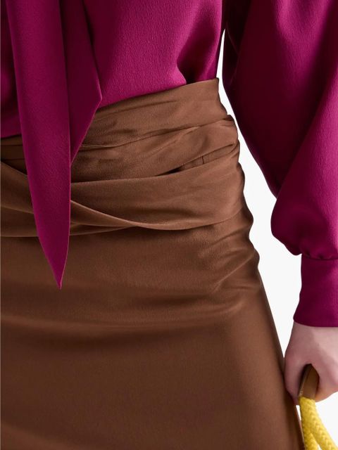 Prada crepe de Chine mini skirt - Brown