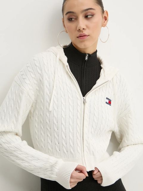 Tommy Jeans sweter bawełniany kolor beżowy DW0DW19334