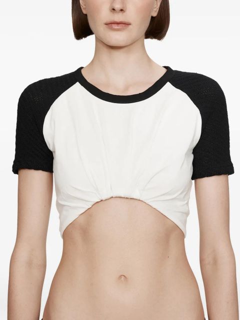 Christopher Esber tucked ringer jersey knit T-shirt - White