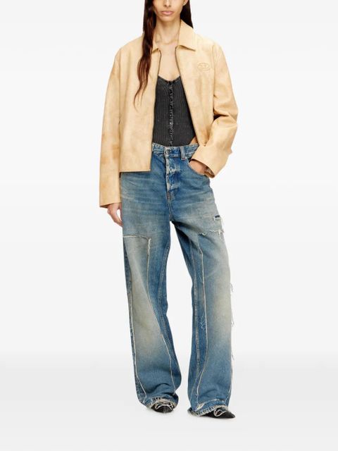 Diesel L-Amar-A-Fem-S1 embossed-logo leather jacket - Neutrals - zdjęcie produktu nr 2