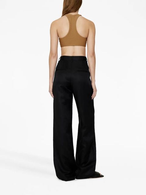 ANINE BING waffle-effect bikini top - Brown