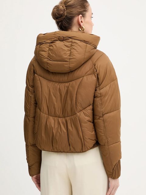 Fracomina kurtka kolor brązowy zimowa oversize FJ25WC3002O42301