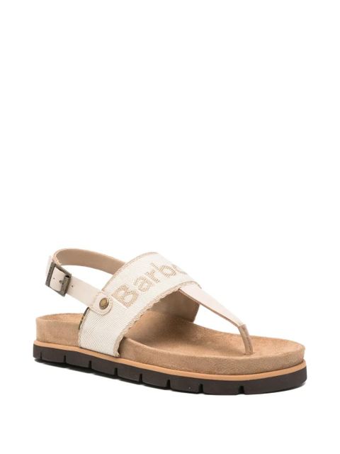 Barbour Lumley logo-embroidered slingback sandals - Neutrals - zdjęcie produktu nr 2