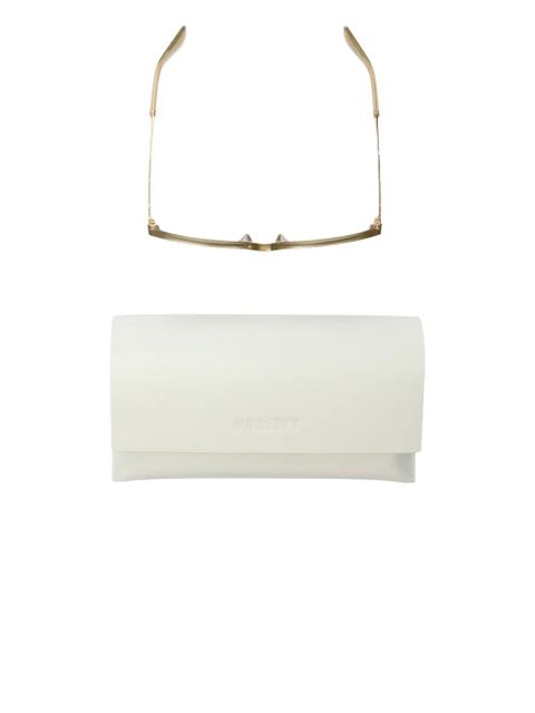 Burberry logo-engraved oversize-frame sunglasses - Neutrals