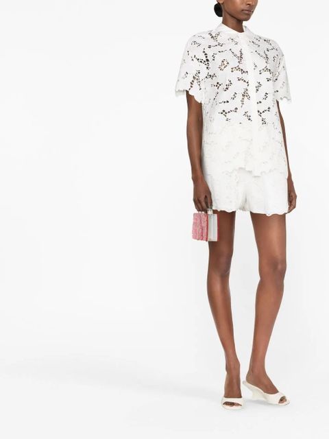 Self-Portrait short-sleeve lace top - White - zdjęcie produktu nr 2