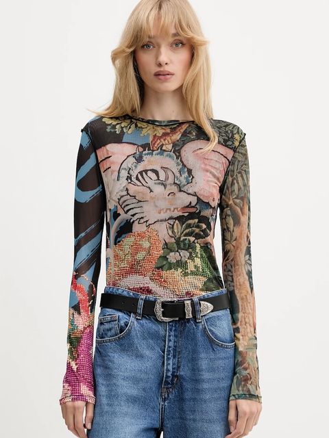 Desigual longsleeve DRAGON LACROIX kolor multicolor 25WWTK39 - zdjęcie produktu nr 1