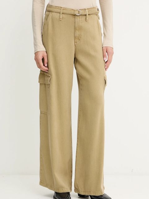 Levi's spodnie BAGGY DAD CARGO damskie kolor zielony szerokie medium waist 003IN.0005 - zdjęcie produktu nr 1