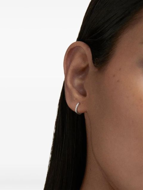 Monica Vinader 14K white gold diamond huggies earrings - Silver - zdjęcie produktu nr 2