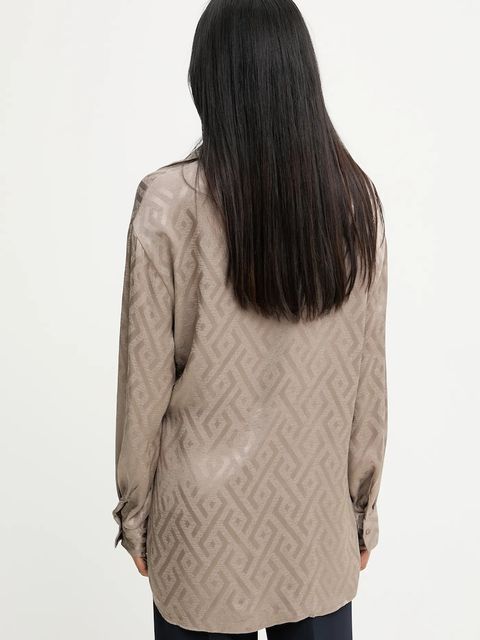 Answear.LAB koszula damska kolor beżowy relaxed z kołnierzykiem klasycznym