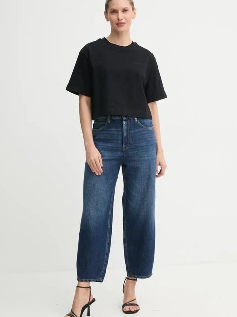 Pinko t-shirt bawełniany damski kolor czarny 104882 A2HN