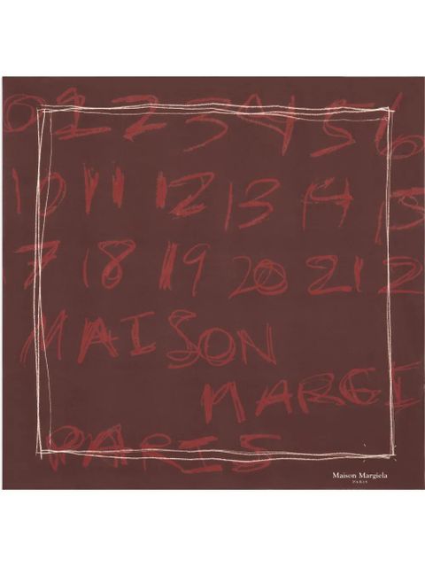 Maison Margiela numbers-print neckerchief - Brown - zdjęcie produktu nr 2