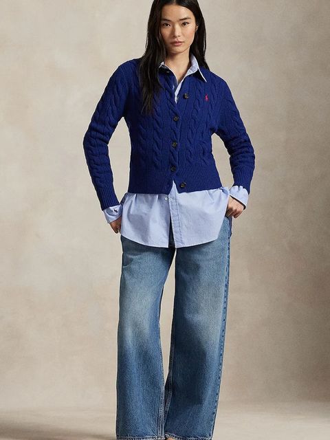 Polo Ralph Lauren kardigan wełniany damski kolor granatowy lekki 211972104015 - zdjęcie produktu nr 2