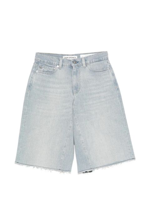OUR LEGACY frayed-hem shorts - Blue - zdjęcie produktu nr 1