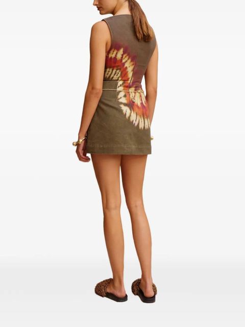 ALEMAIS Marilyn tie-dye denim mini dress - Green