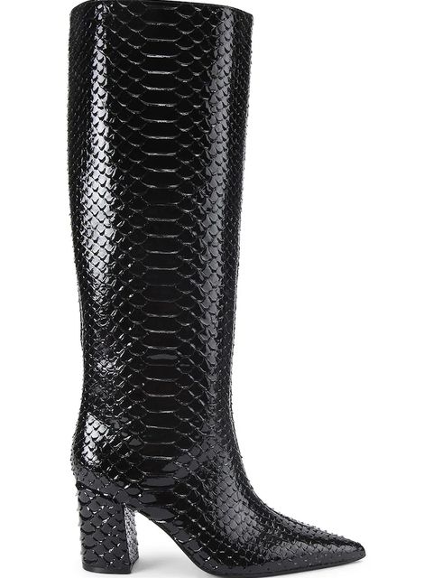 Kurt Geiger London kozaki skórzane Regent Point Knee Boot damskie kolor czarny na słupku 5026500719 - zdjęcie produktu nr 1