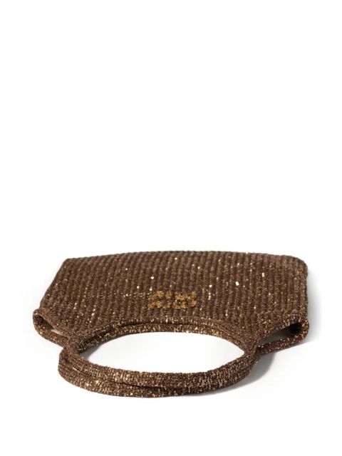 Miu Miu Ivy sequin mesh bag - Brown