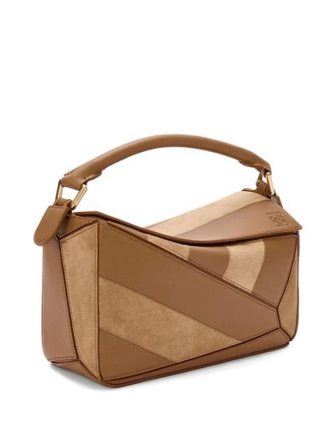 LOEWE small Puzzle striped tote bag - Brown - zdjęcie produktu nr 2