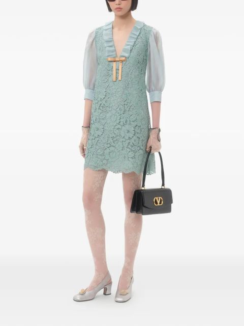 Valentino Garavani lace-pattern minidress - Blue