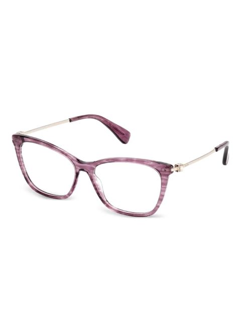 Max Mara Eyewear horn-embellished cat-eye glasses - 083 Violet / Horn / Shiny Pale Gold - zdjęcie produktu nr 1